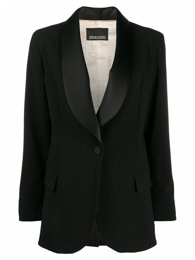Ermanno Scervino satin lapels tuxedo blazer - Black