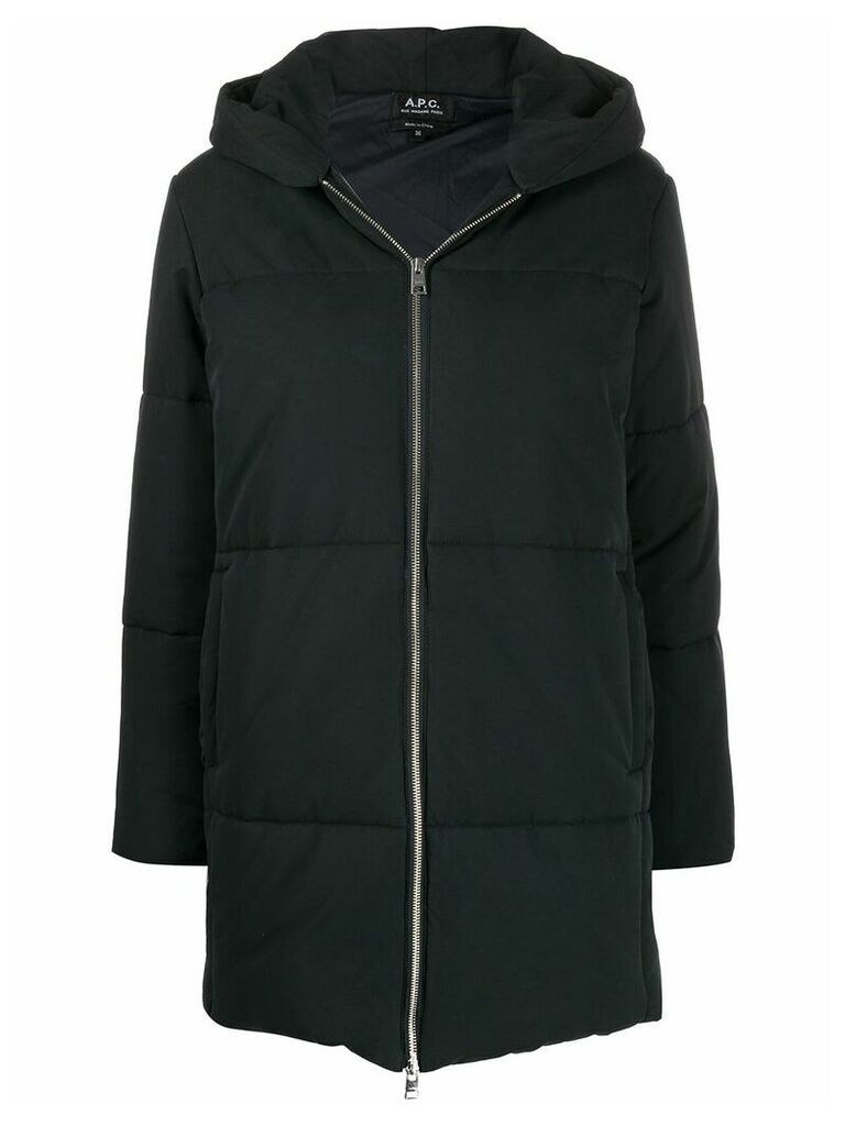 A.P.C. hooded padded coat - Blue