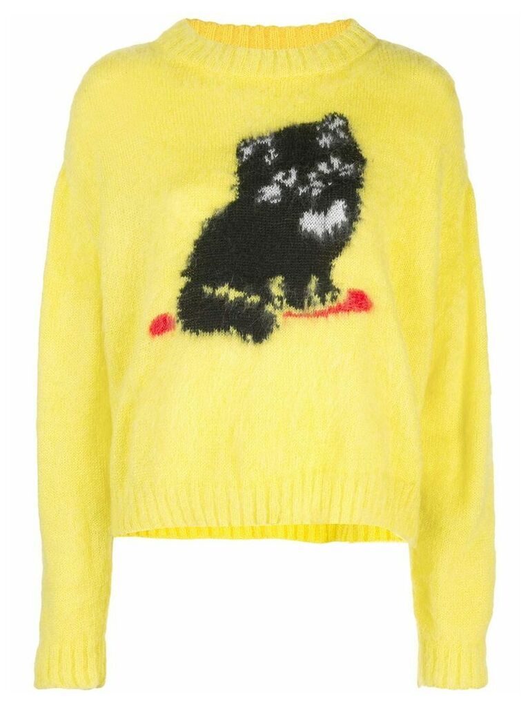 Ashley Williams cat embroidered sweater - Yellow