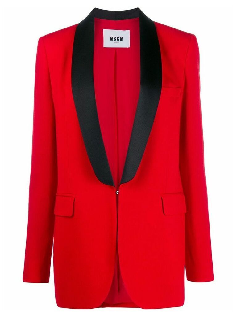 MSGM tuxedo style single-breasted blazer - Red