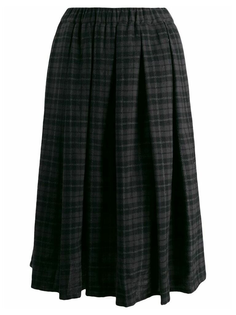 Apuntob pleated plaid skirt - Black