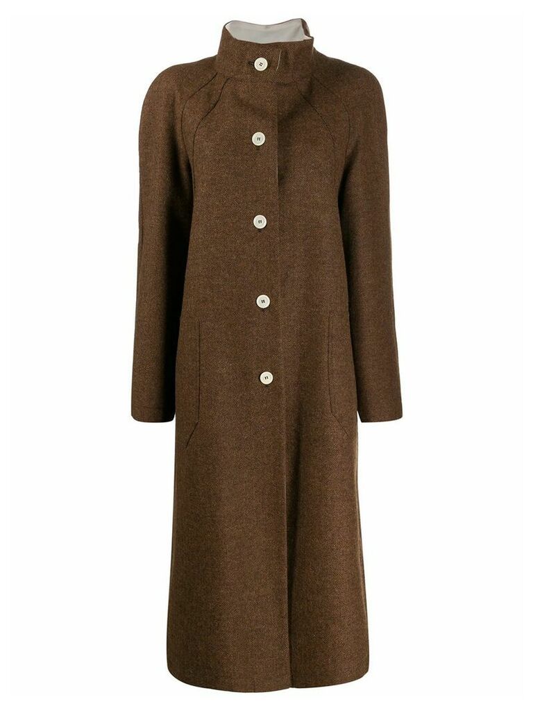 Jejia fitted single-breasted coat - Brown