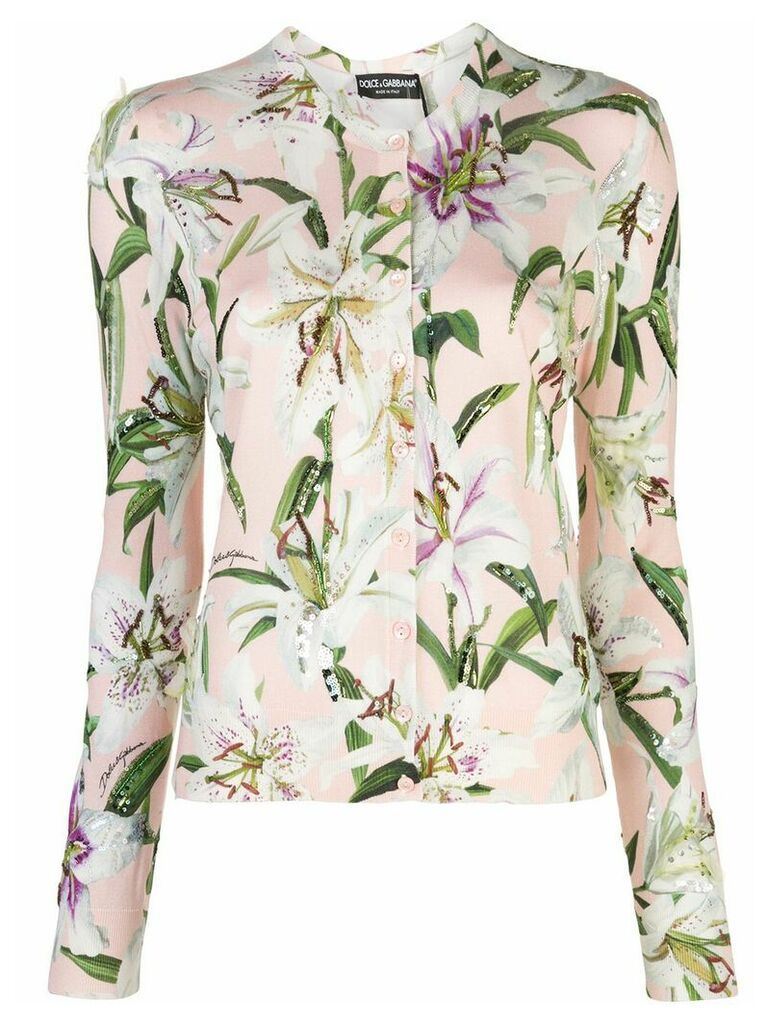 Dolce & Gabbana lily print cardigan - Pink