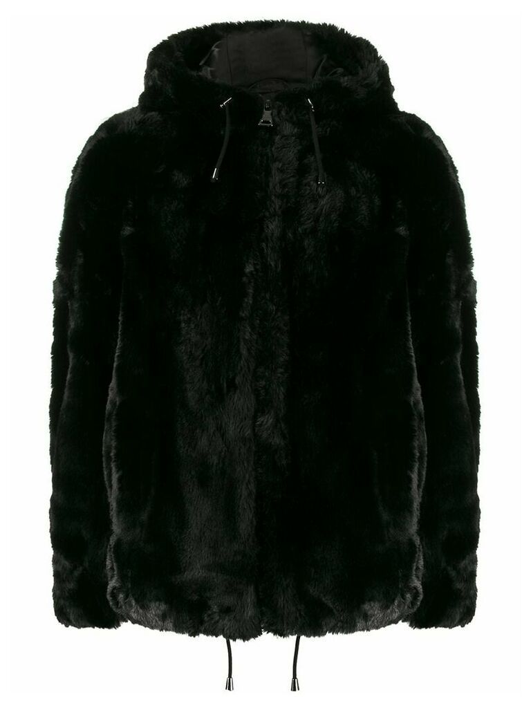 DKNY hooded faux fur jacket - Black