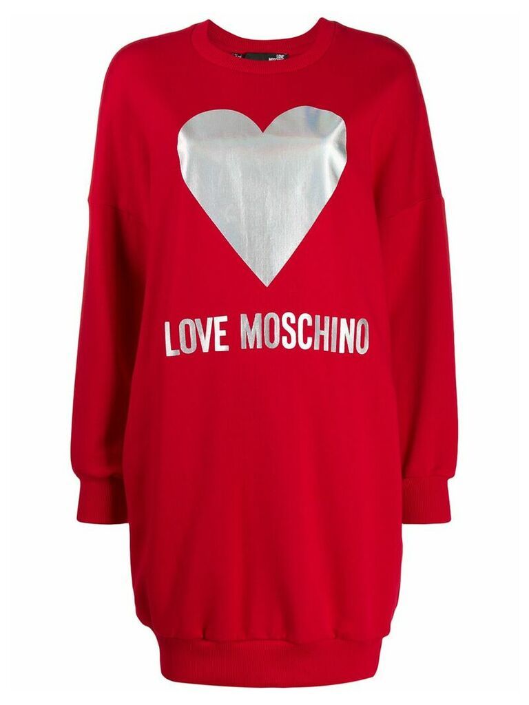 Love Moschino foil logo jumper dress - Red