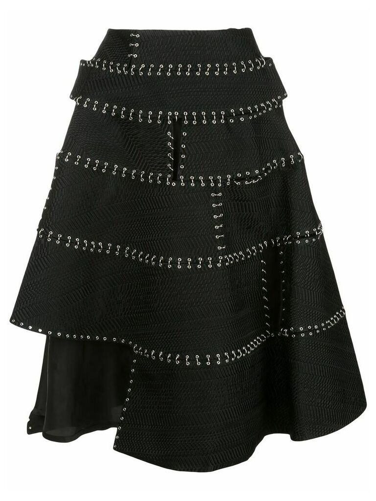 Comme Des Garçons Noir Kei Ninomiya stitch-detail flared skirt - Black