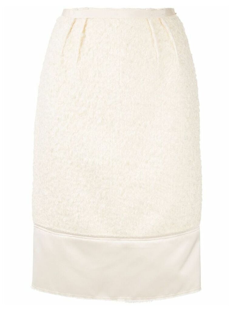 Nº21 textured midi pencil skirt - White
