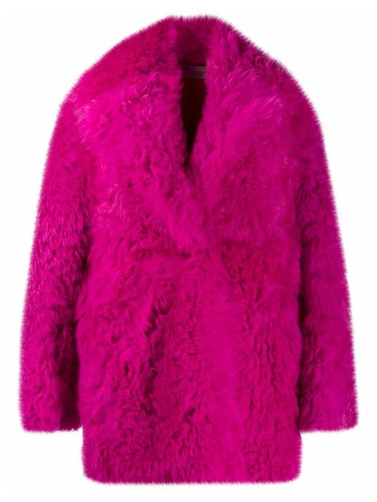 Off-White oversized single-breasted coat - PINK