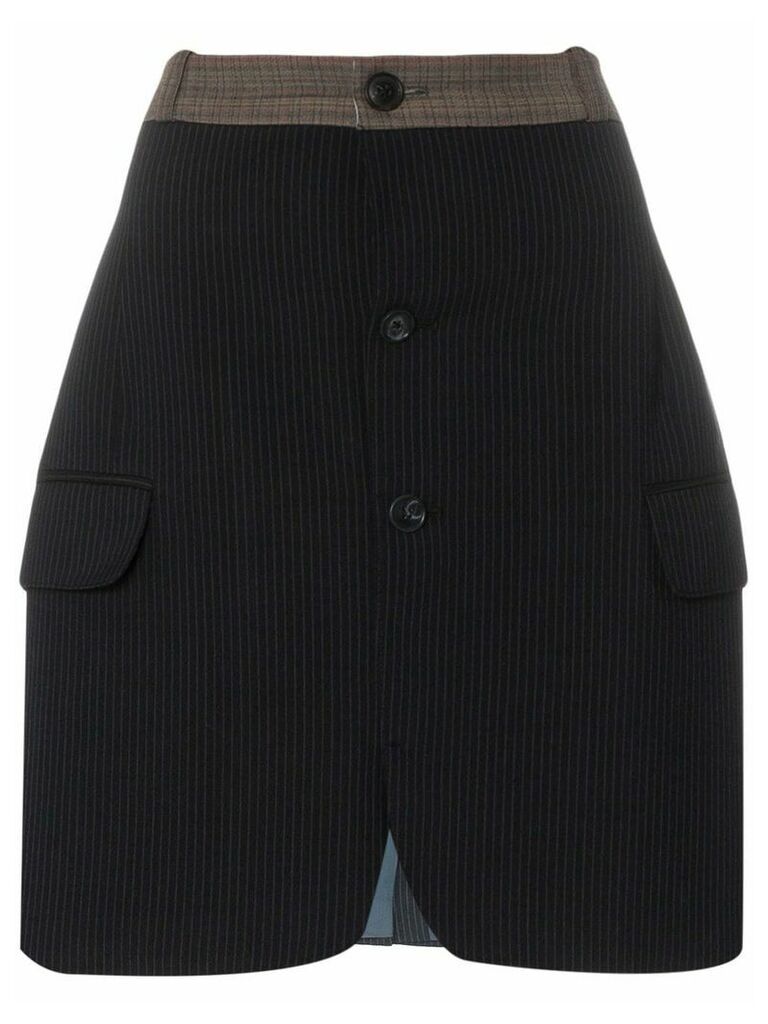 Rentrayage buttoned pinstripe skirt - Grey