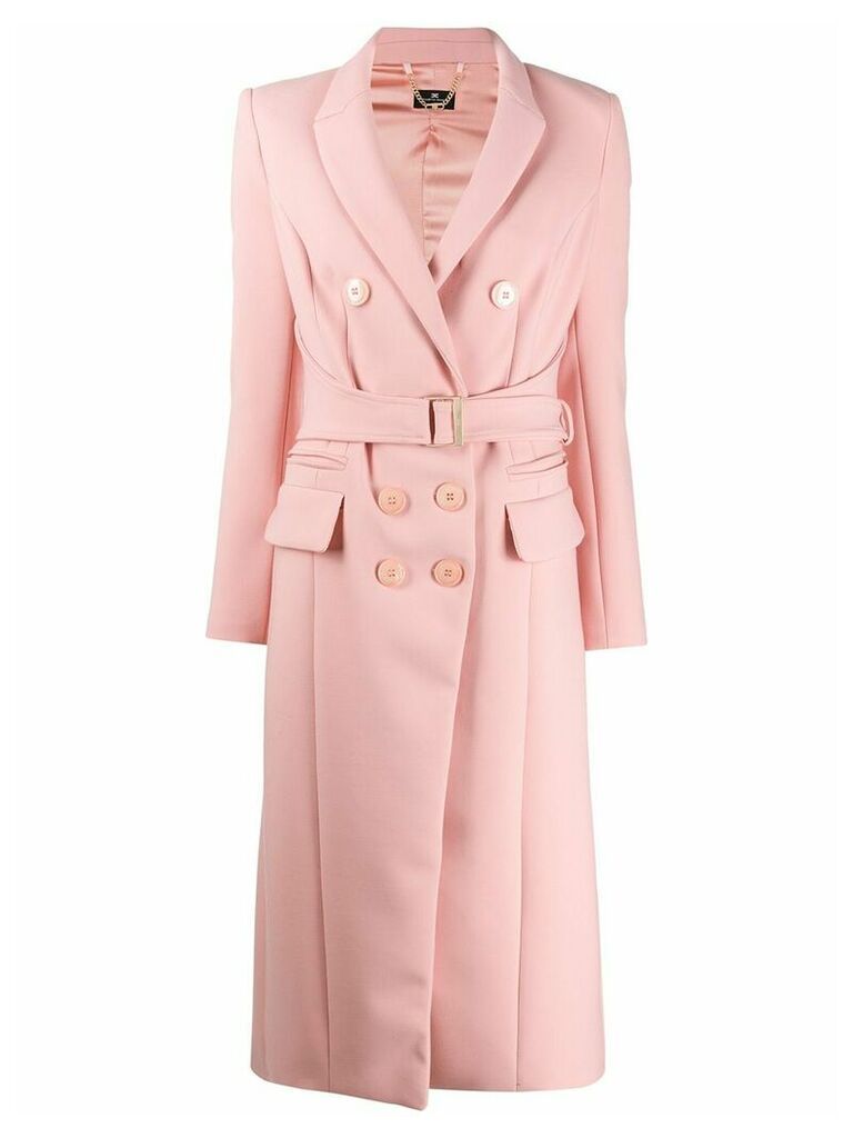 Elisabetta Franchi fitted belted coat - Pink