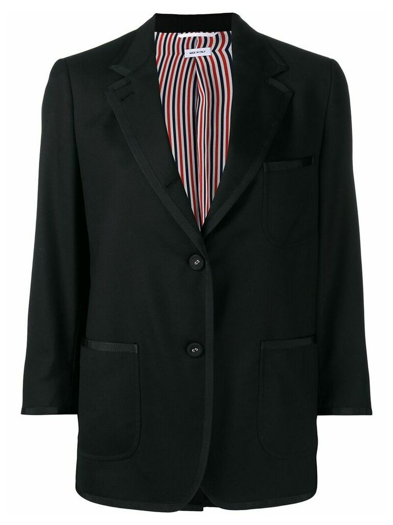 Thom Browne cropped sleeves blazer - Black