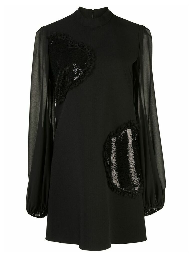 Giamba sequin-embroidery heart dress - Black