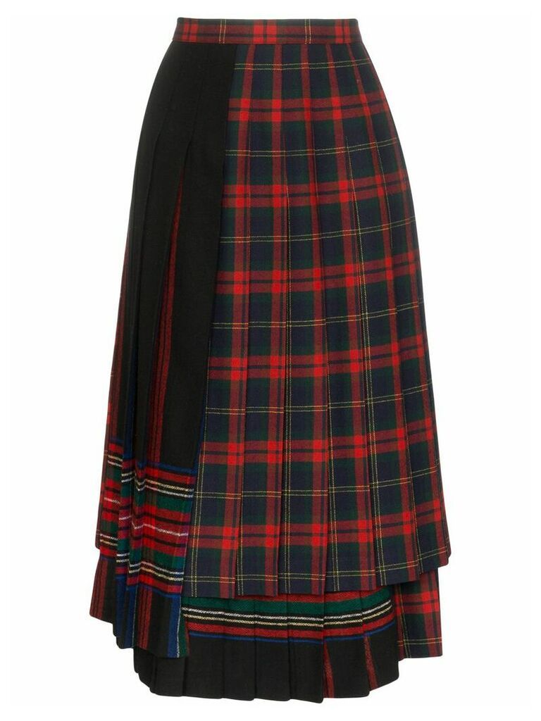 Rentrayage pleated tartan skirt - Red