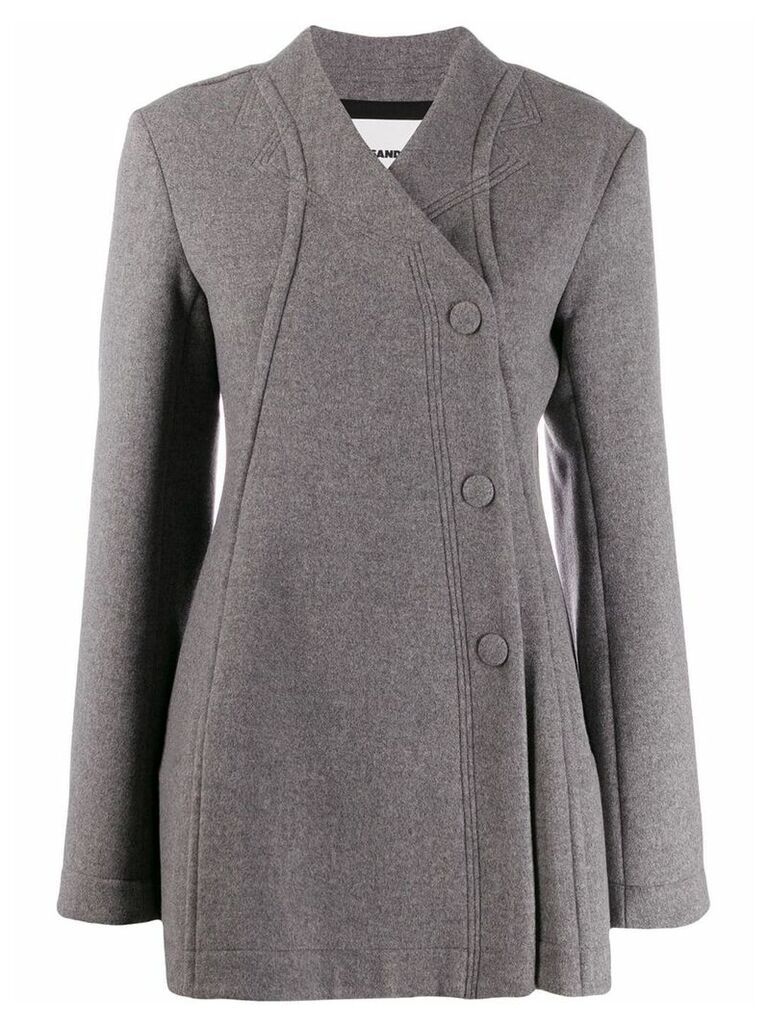 Jil Sander buttoned oversized coat - Grey
