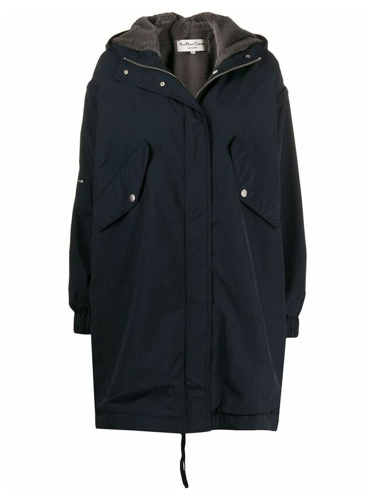 YMC hooded parka coat - Blue