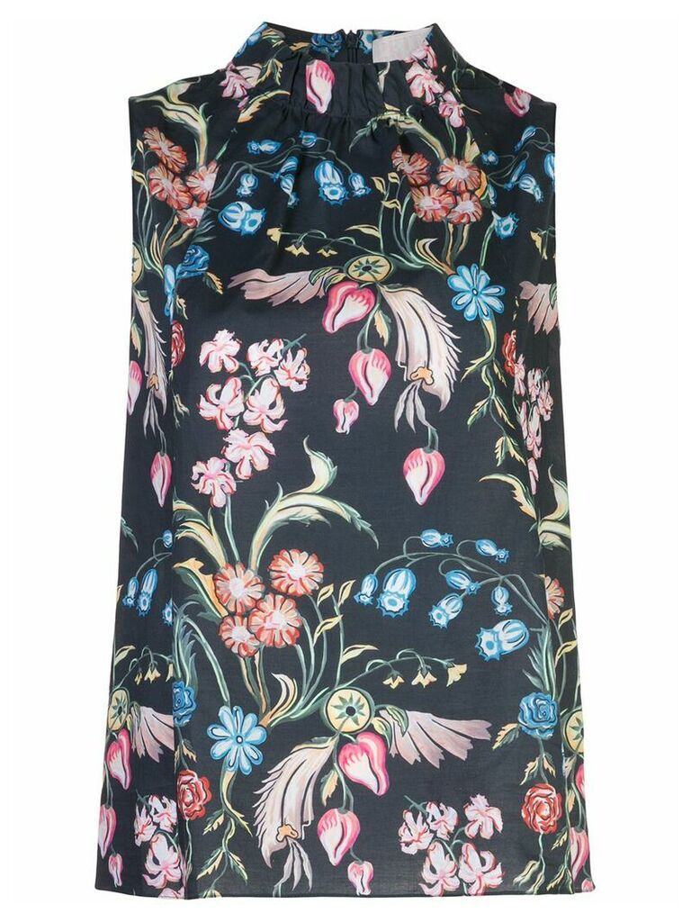 Peter Pilotto high-neck floral-print top - Black