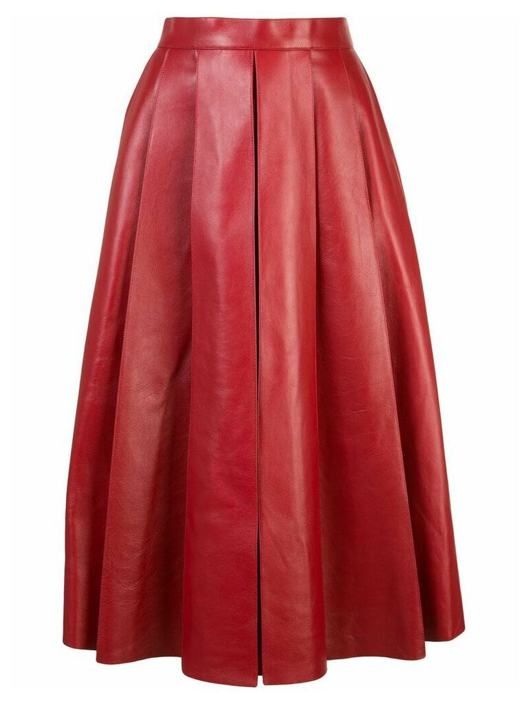 Alexander McQueen pleated midi skirt - Red