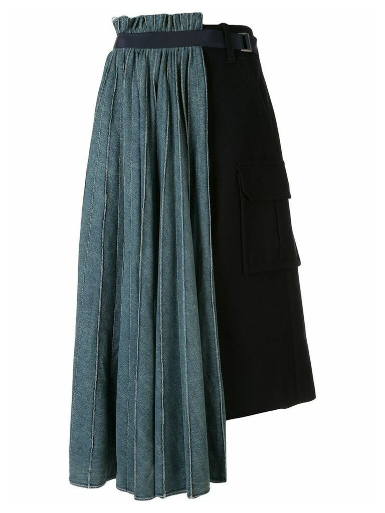 Sacai asymmetric denim skirt - Black