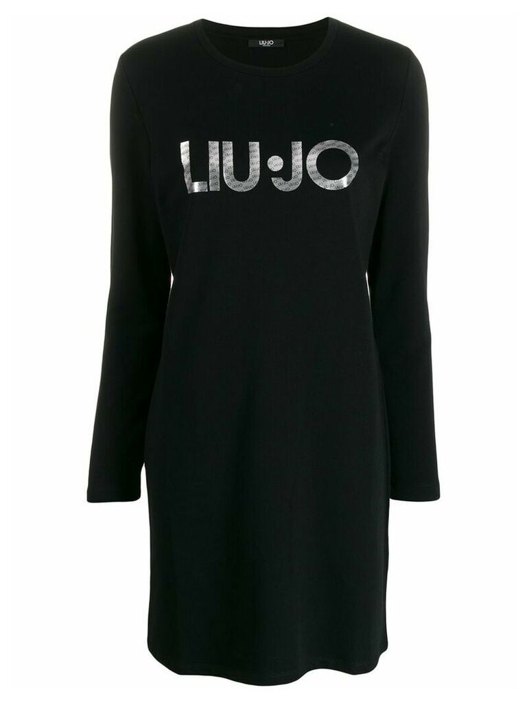 LIU JO metallic logo T-shirt dress - Black