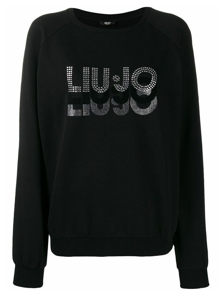 LIU JO studded metallic logo sweatshirt - Black