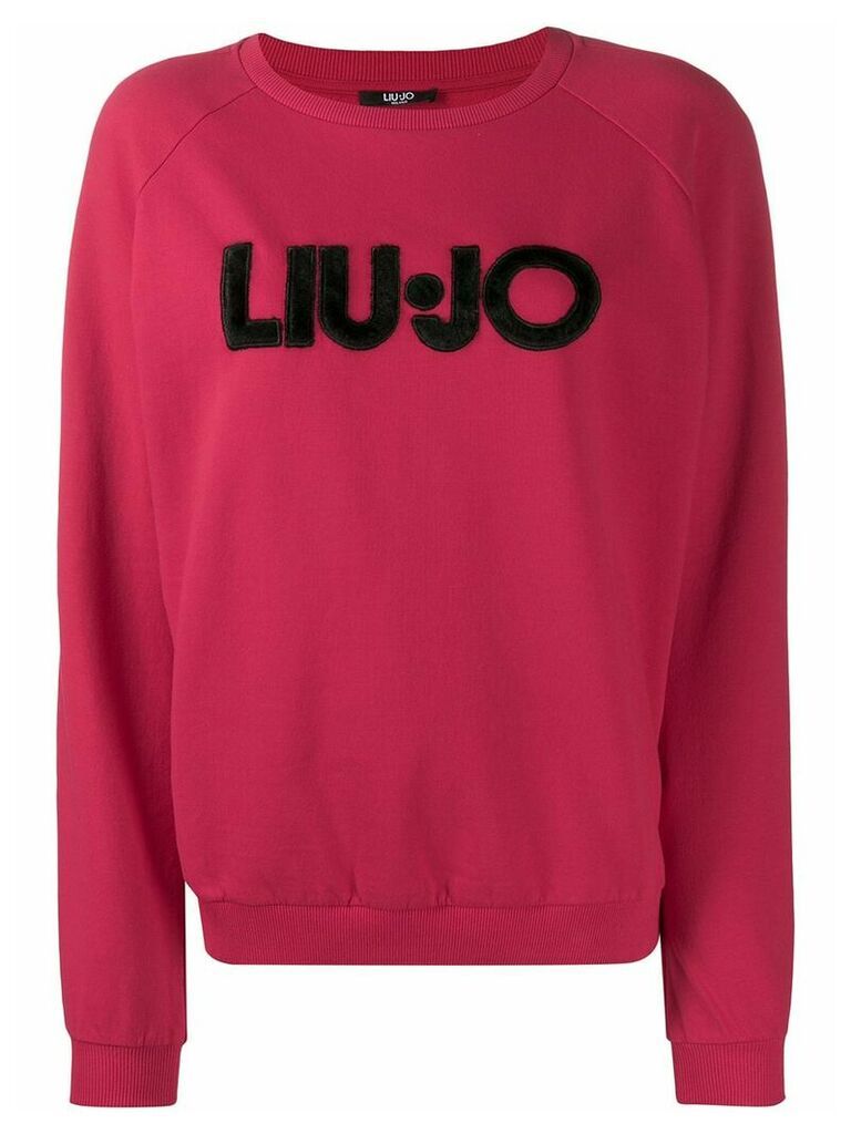 LIU JO textured logo print sweatshirt - PINK