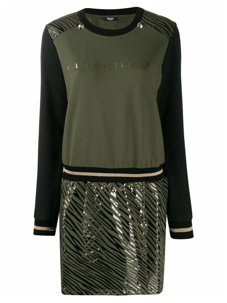 LIU JO Glamourizing print sweater dress - Green