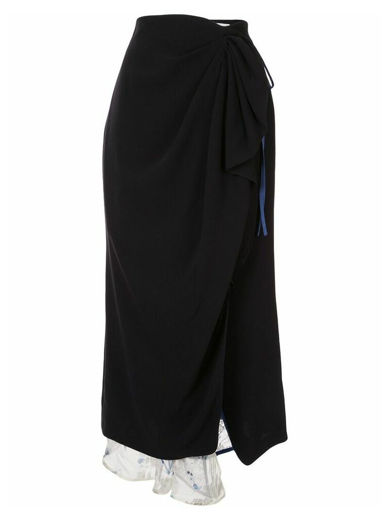Mame Kurogouchi high waisted draped skirt - Blue