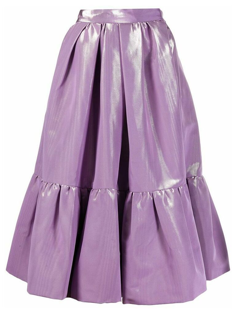 Marc Jacobs shiny tiered mid-length skirt - PURPLE
