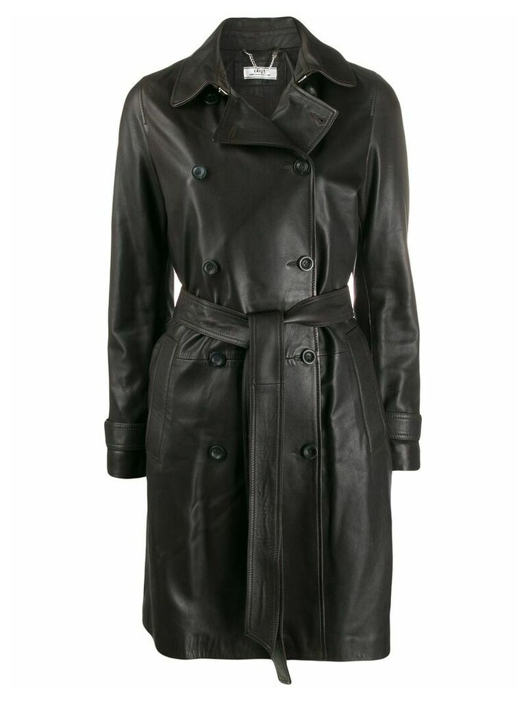 Desa 1972 belted leather coat - Black