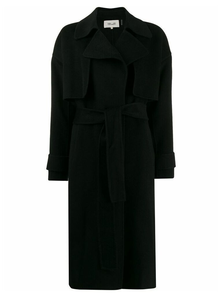 DVF Diane von Furstenberg Fann belted coat - Black
