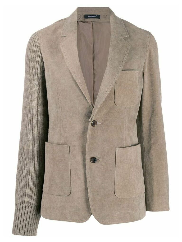 Undercover corduroy and knitted blazer - Neutrals