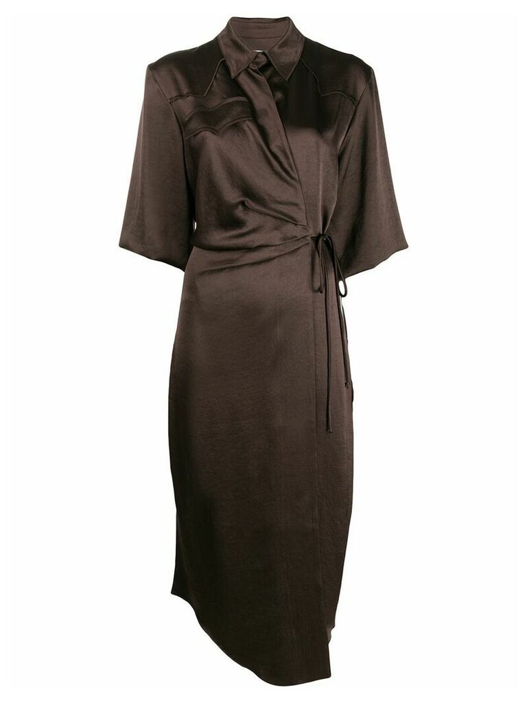 Nanushka Lais wrap dress - Brown