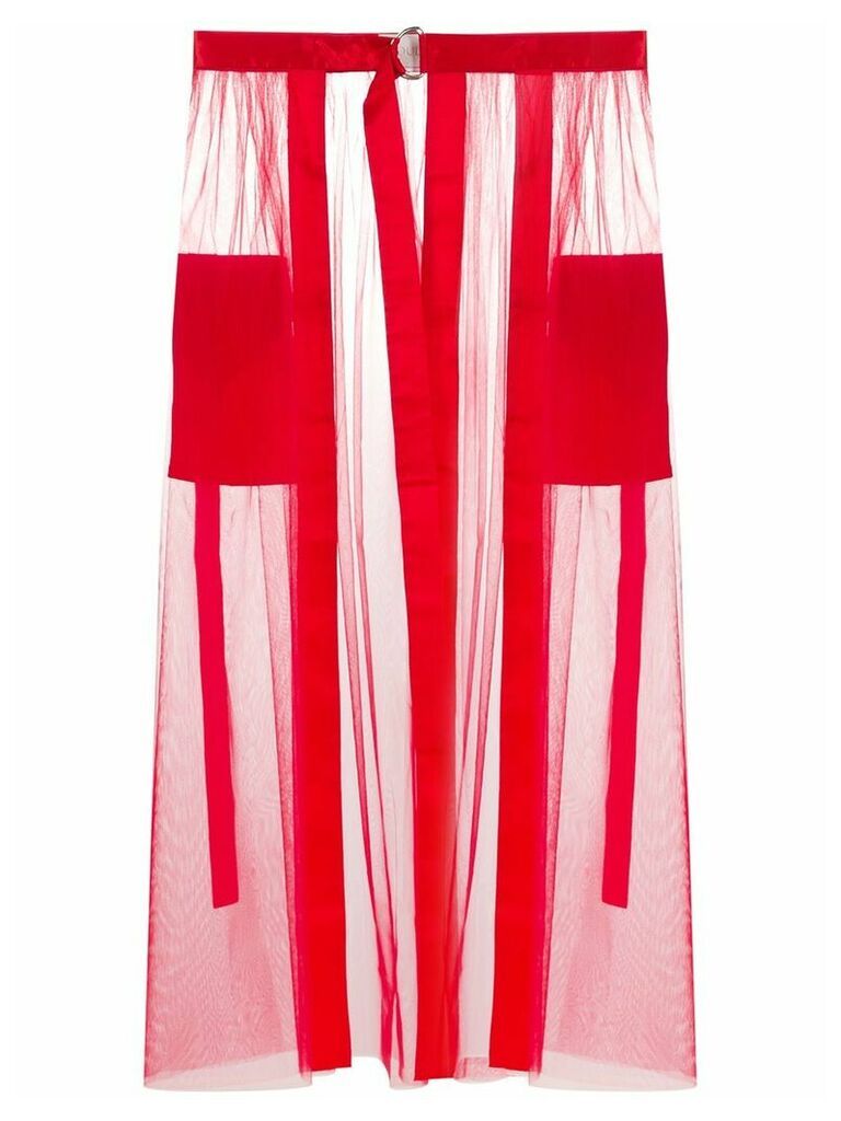 Loulou tulle midi skirt - Red