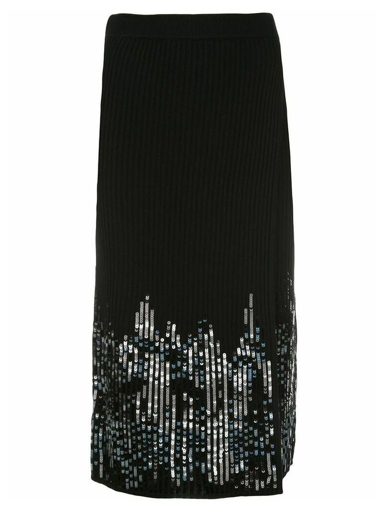 Jonathan Simkhai sequin-embellished ribbed skirt - Black