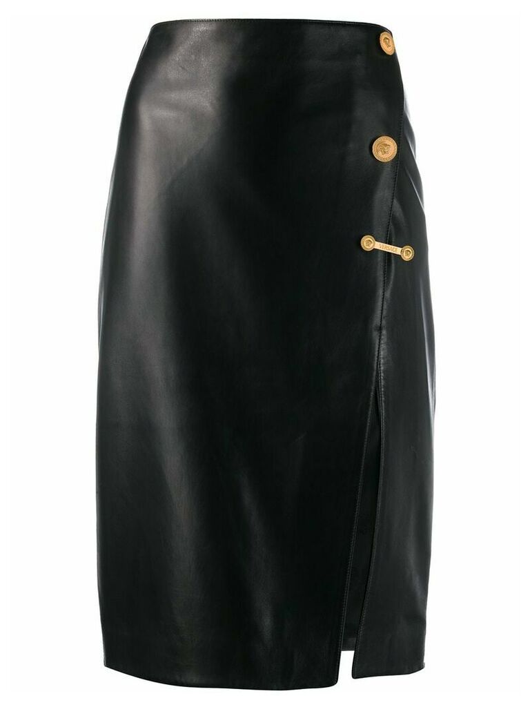 Versace Medusa details midi skirt - Black