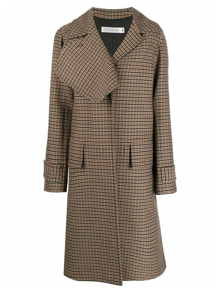 Victoria Beckham checkered single-breasted coat - Black
