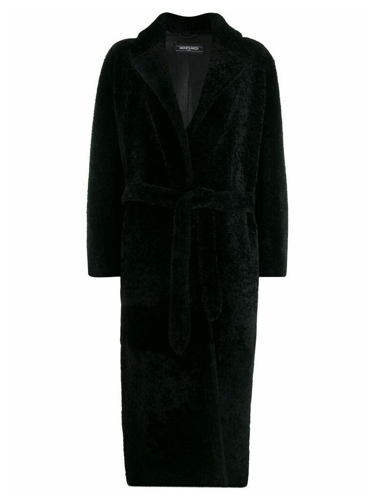 Simonetta Ravizza belted shearling coat - Black