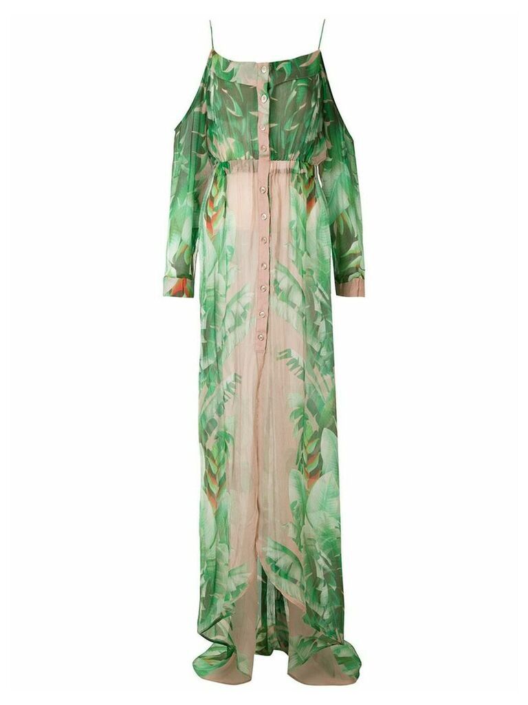Amir Slama printed maxi silk dress - Green