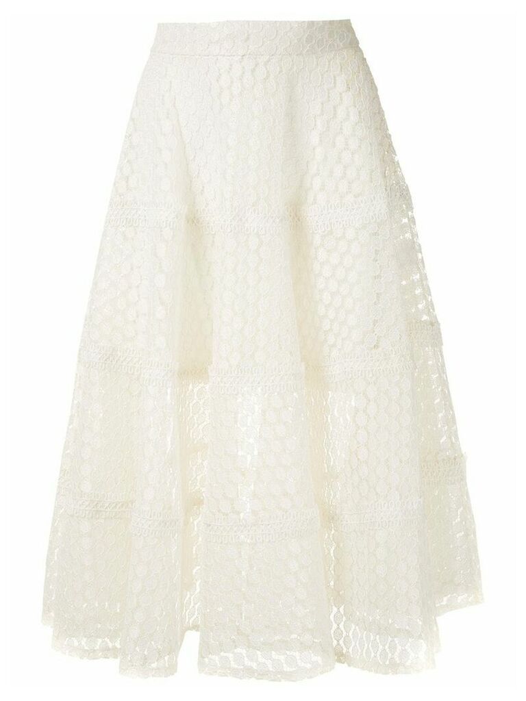 Olympiah Lamier lace midi skirt - White