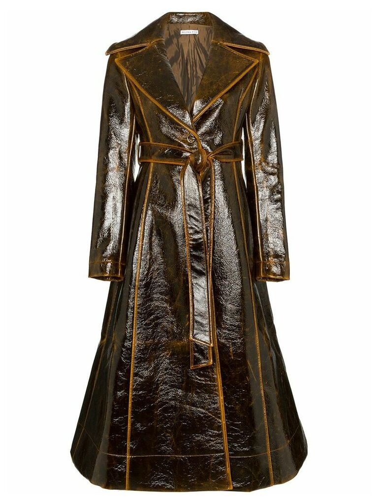 Rejina Pyo patent leather effect trench coat - Brown