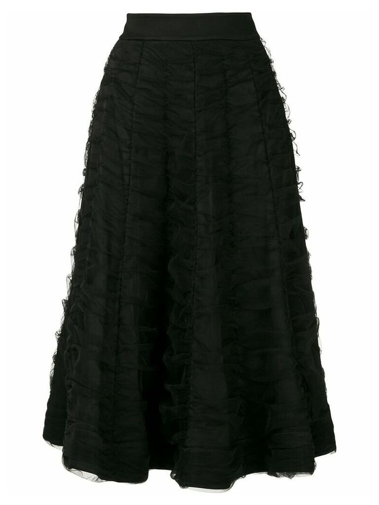 Gloria Coelho drape tulle flared skirt - Black