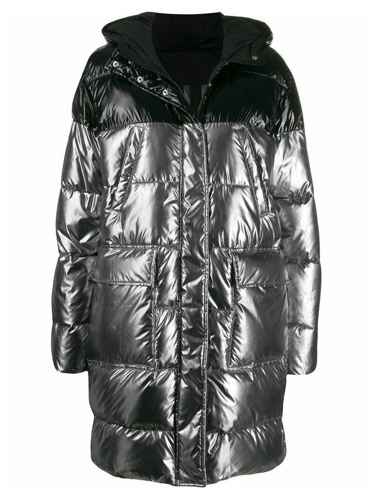 Pinko two-tone padded coat - SILVER