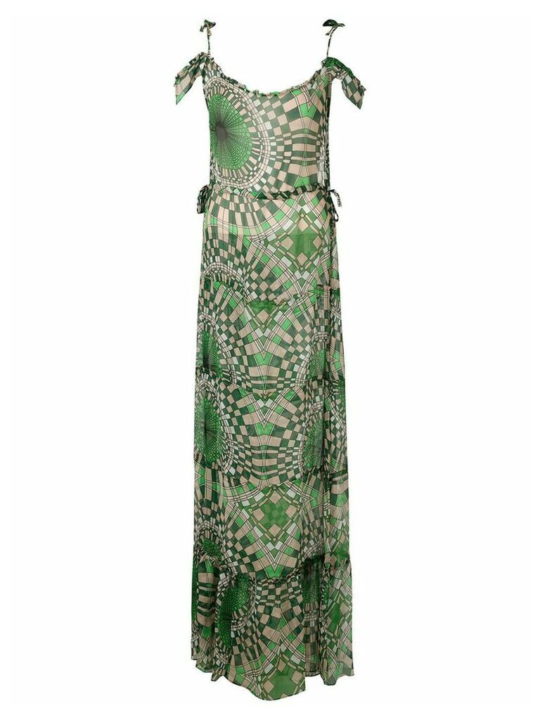 Amir Slama printed silk maxi dress - Green