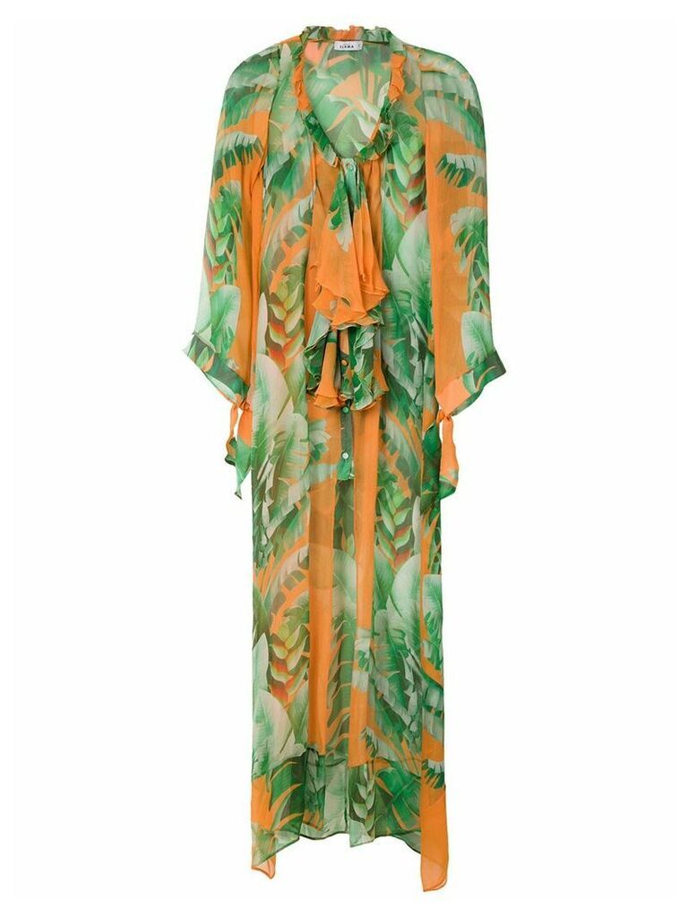 Amir Slama Floral silk dress - Green