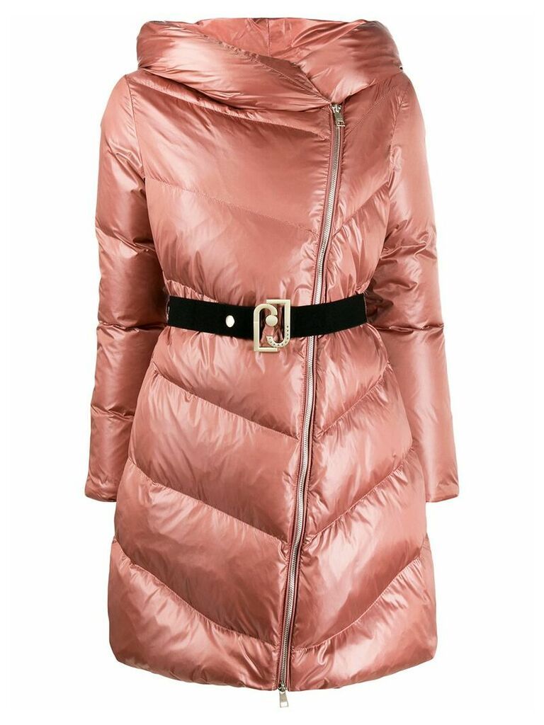 LIU JO belted padded coat - PINK