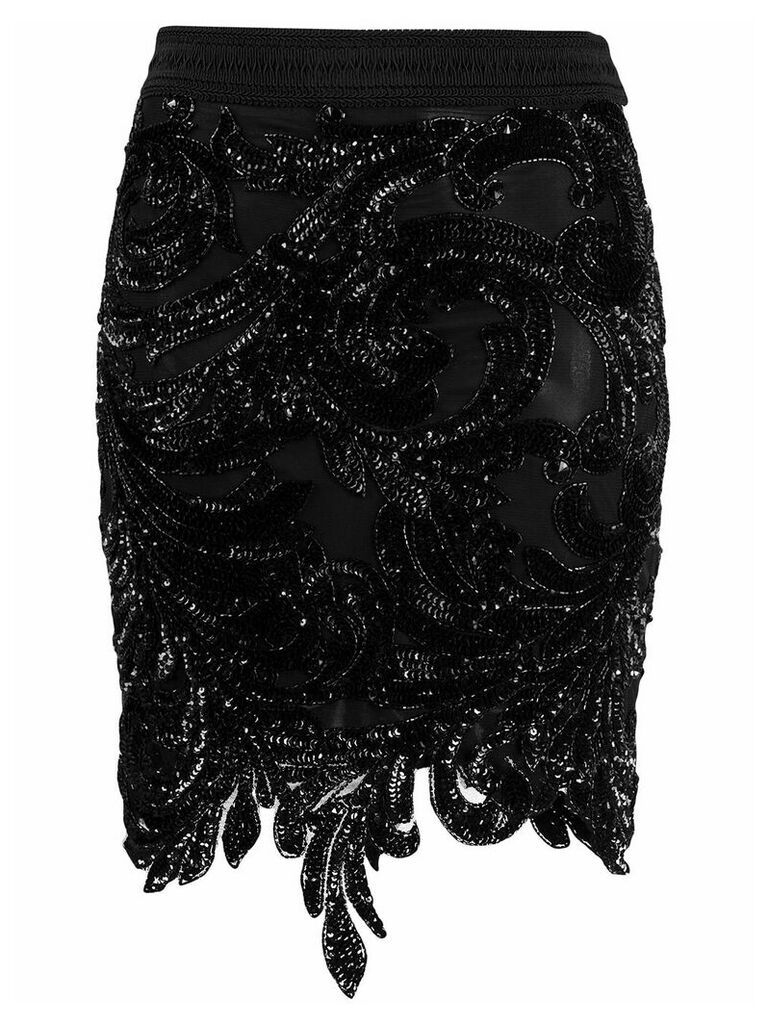 Amen sequin embroidered skirt - Black