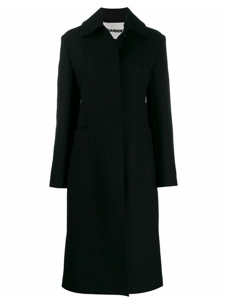 Jil Sander long fitted coat - Black