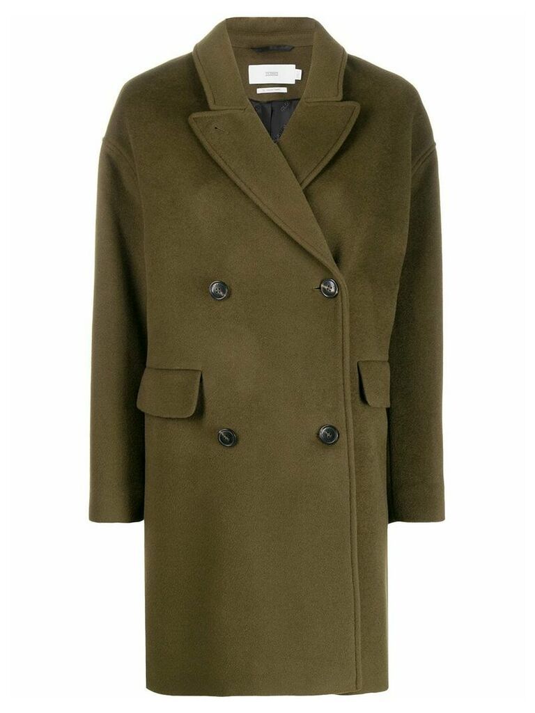 Closed oversized wool coat - Green