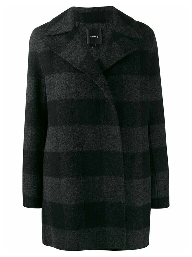 Theory checked double-faced coat - Grey
