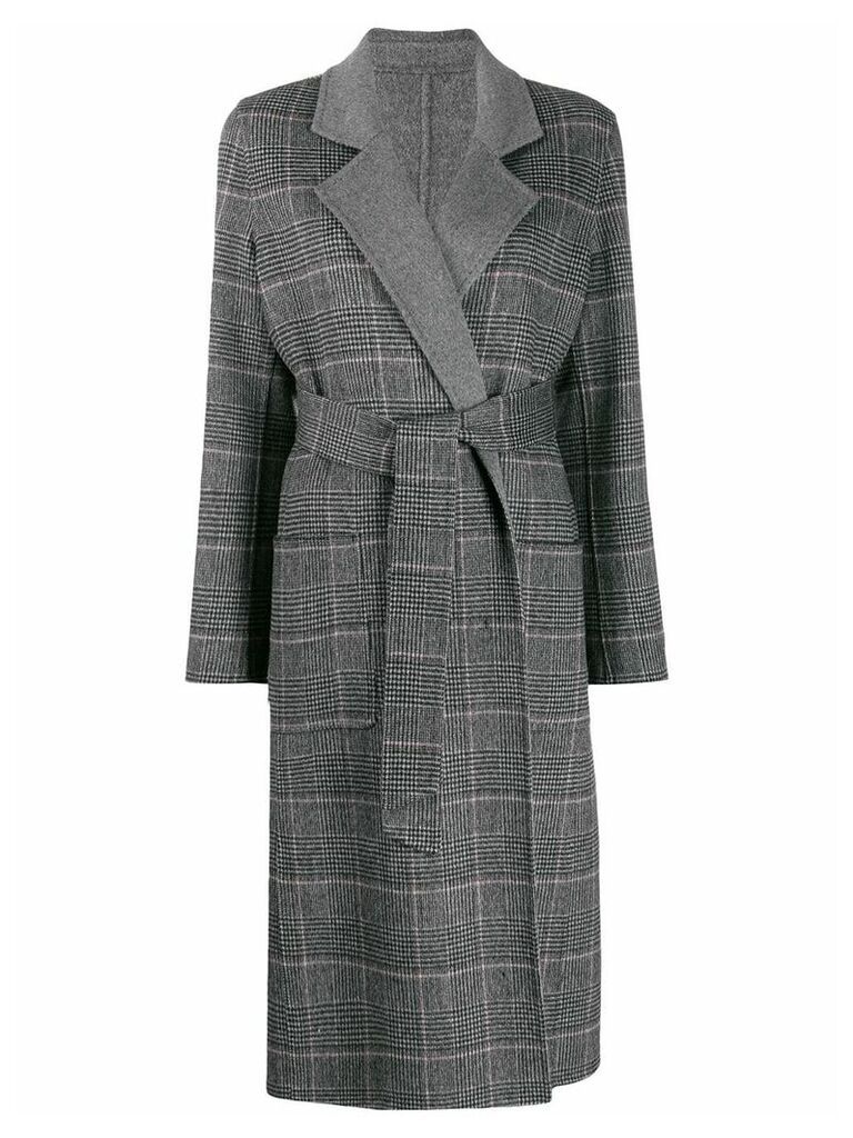 Liska plaid belted coat - Grey